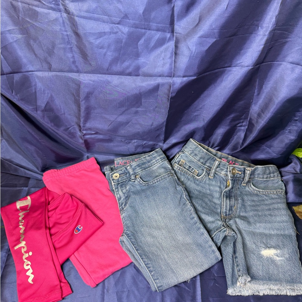 Kid, mixed brands bundle, leggings and denim